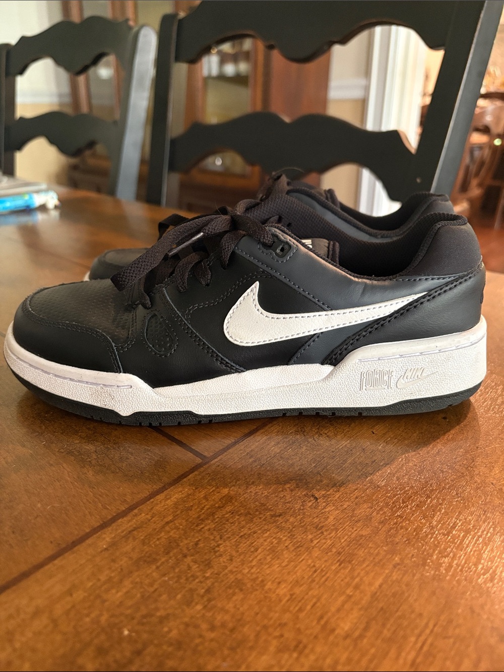 Nike Kids Black and White Low-Top Sneakers